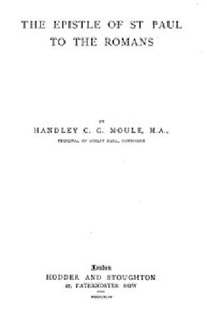 [Gutenberg 48858] • The Expositor's Bible: The Epistle of St Paul to the Romans